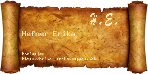 Hefner Erika névjegykártya